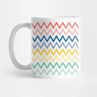 Colorful Zigzag pattern, Pink, Blue, Yellow and Green Mug